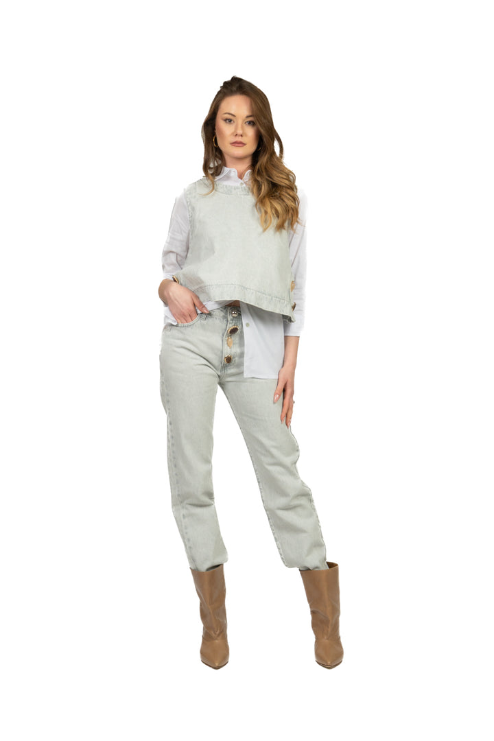 Vicolo - Gilet denim con spacchi laterali Art. DAB5111