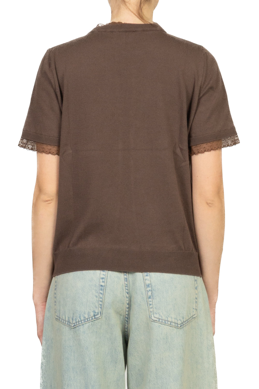 Vicolo - Maglia manica corta profili pizzo Art. 2AB2143