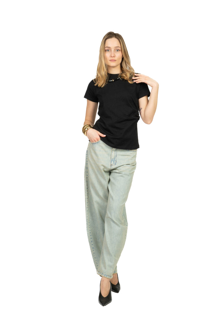 Vicolo - T-shirt mezza manica con drappeggio Art. UAB0042