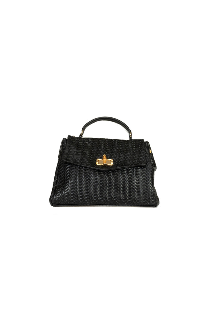 Upper - Borsa trapezio in pelle intrecciata