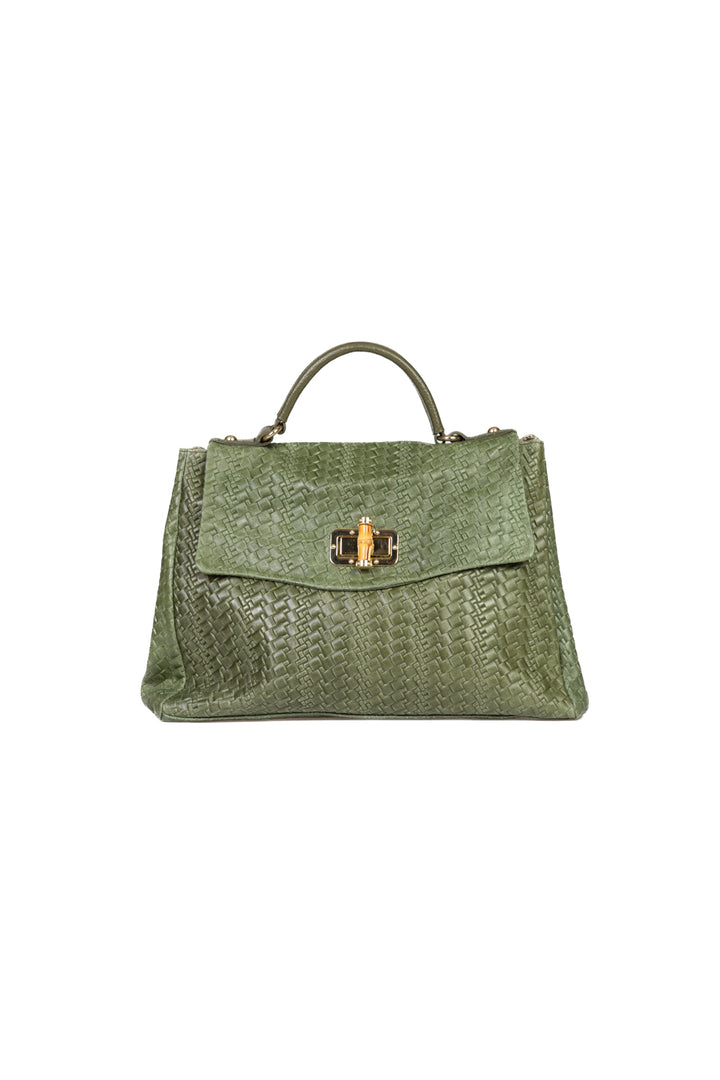 Upper - Borsa trapezio in pelle intrecciata