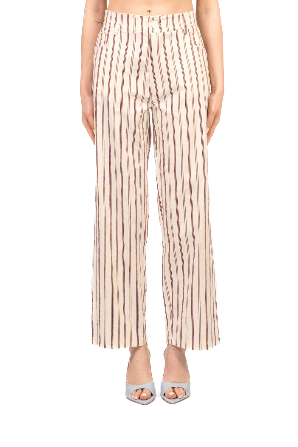 Tensione In - Pantalone crop rigato Art. ZE1718