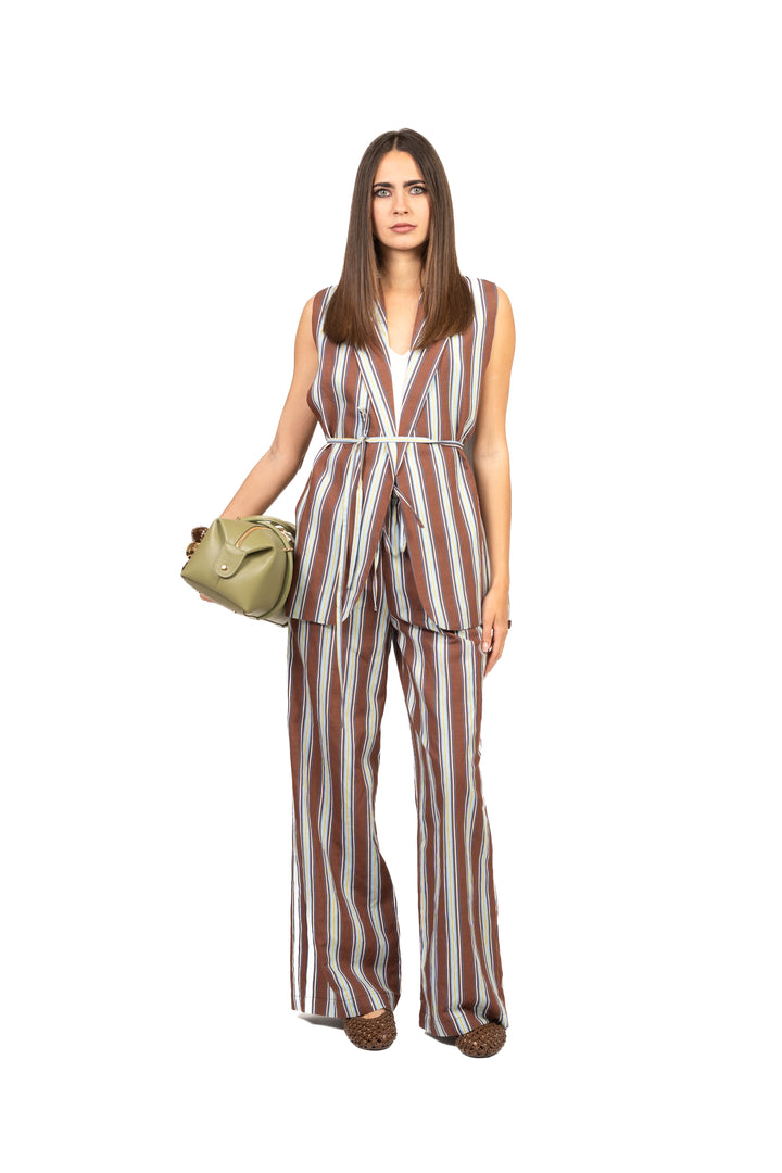Vicolo - Pantalone palazzo rigato Art. TAB2443