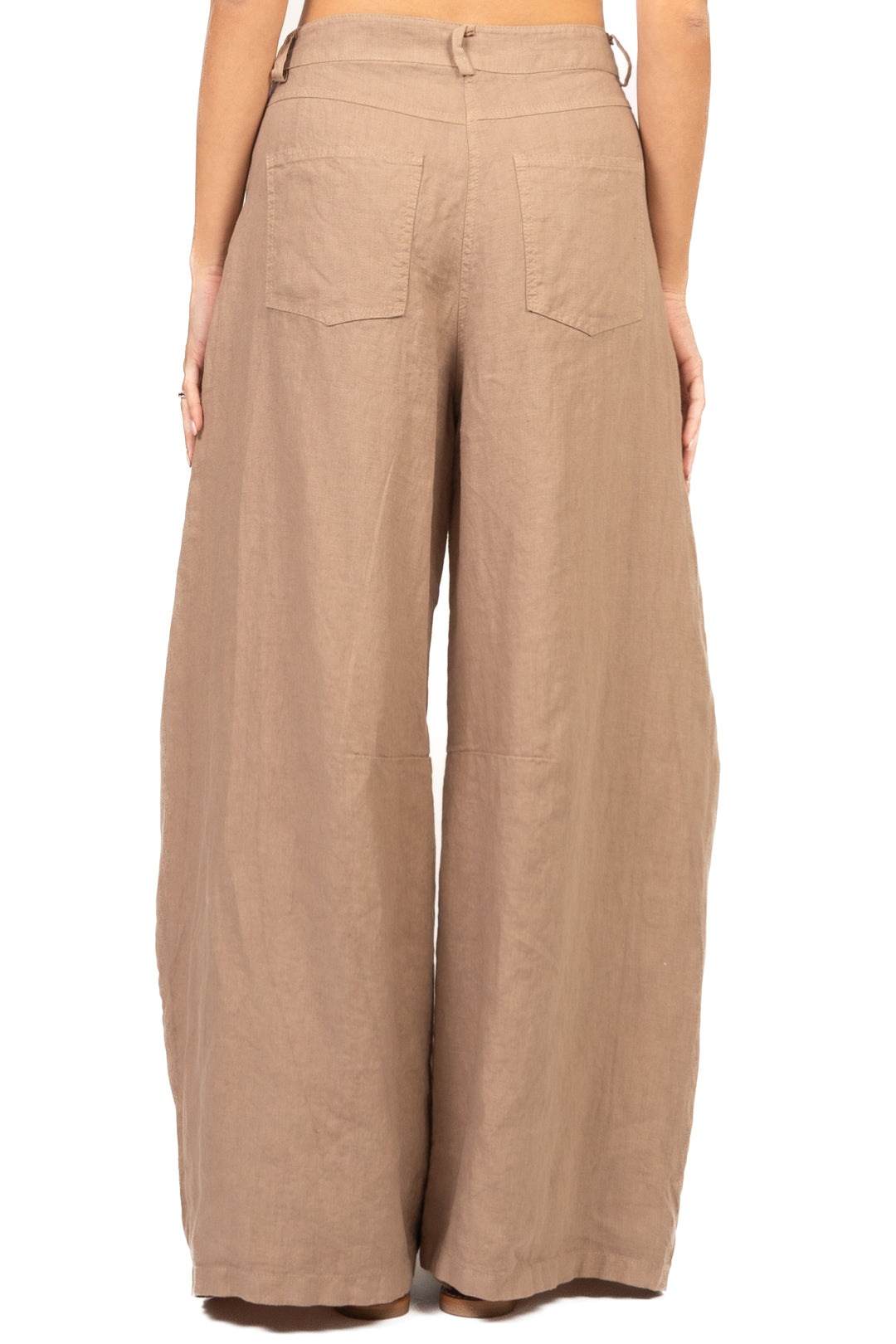 Tensione In - Pantalone barrel ampio in lino Art. S26PE64