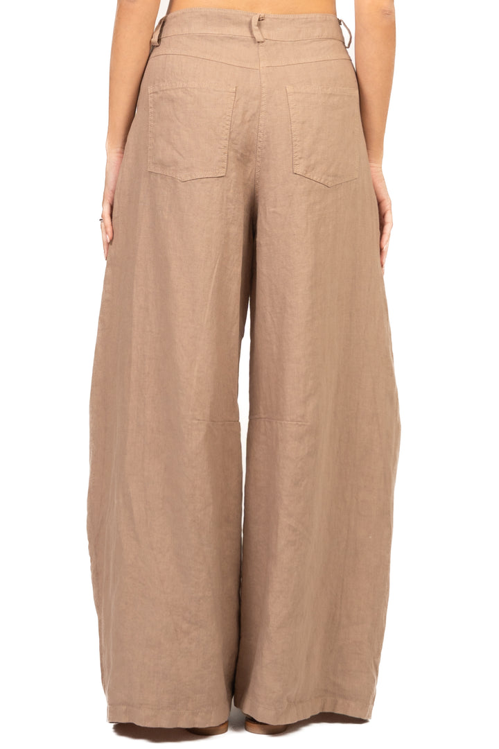 Tensione In - Pantalone barrel ampio in lino Art. S26PE64