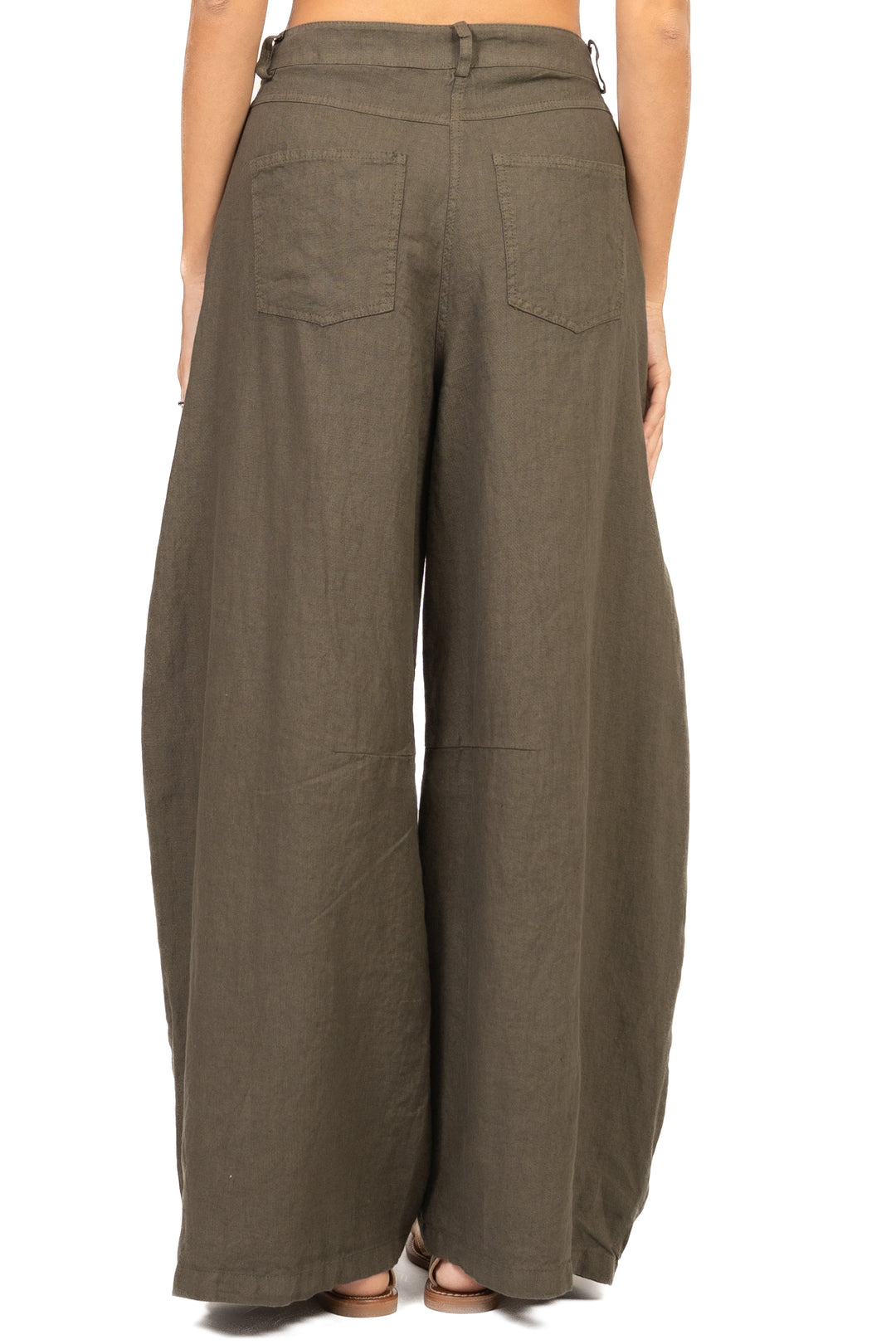 Tensione In - Pantalone barrel ampio in lino Art. S26PE64