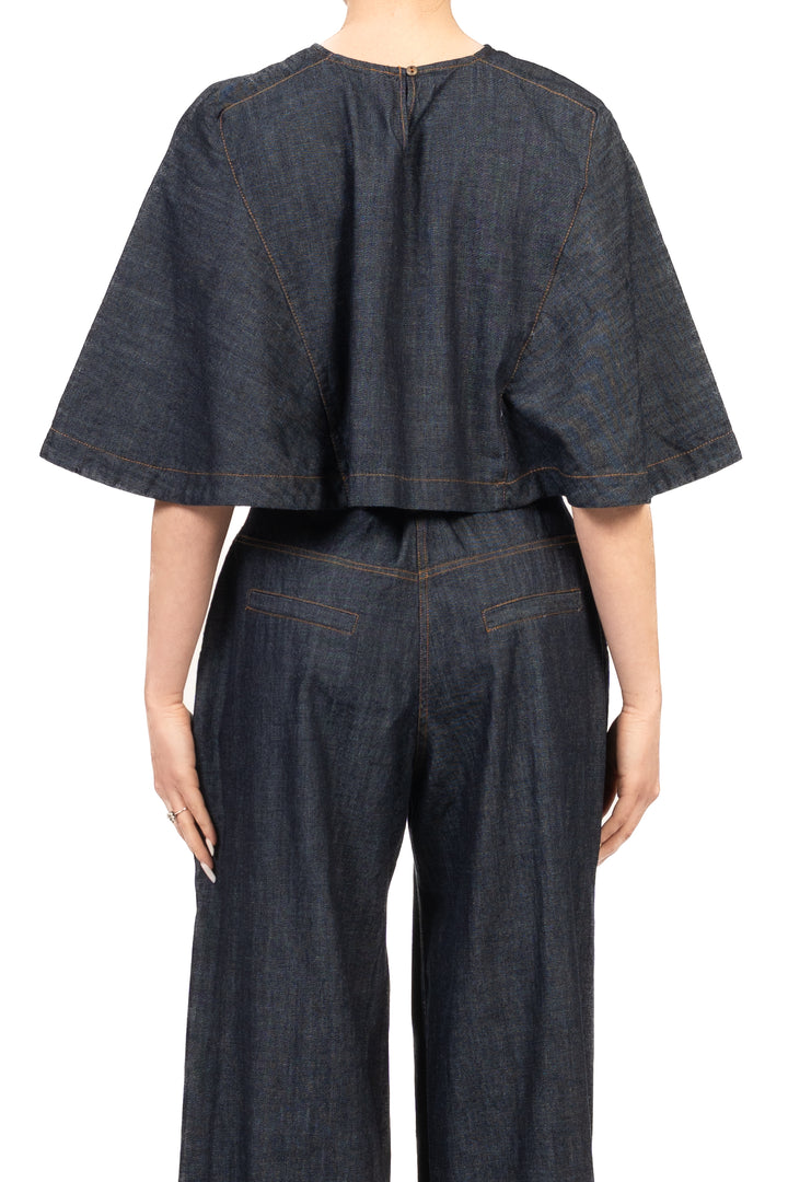 Tensione In - Blusa crop in denim Art. S26CE75