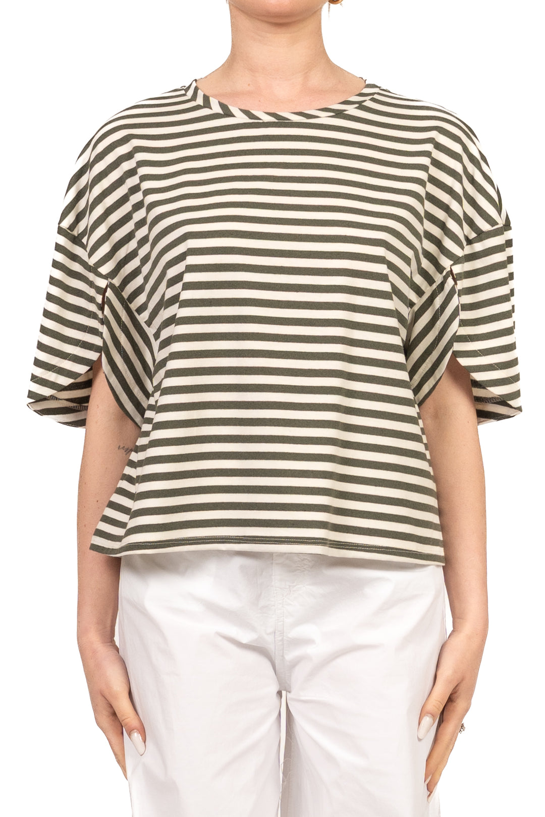 Vicolo - T-Shirt rigata manica aperta  Art. UAB0380