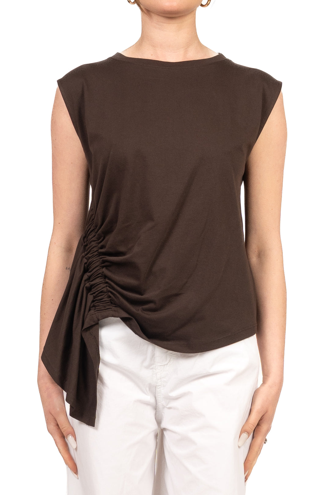 Vicolo - T-shirt smanicata arricciata Art. UAB0364