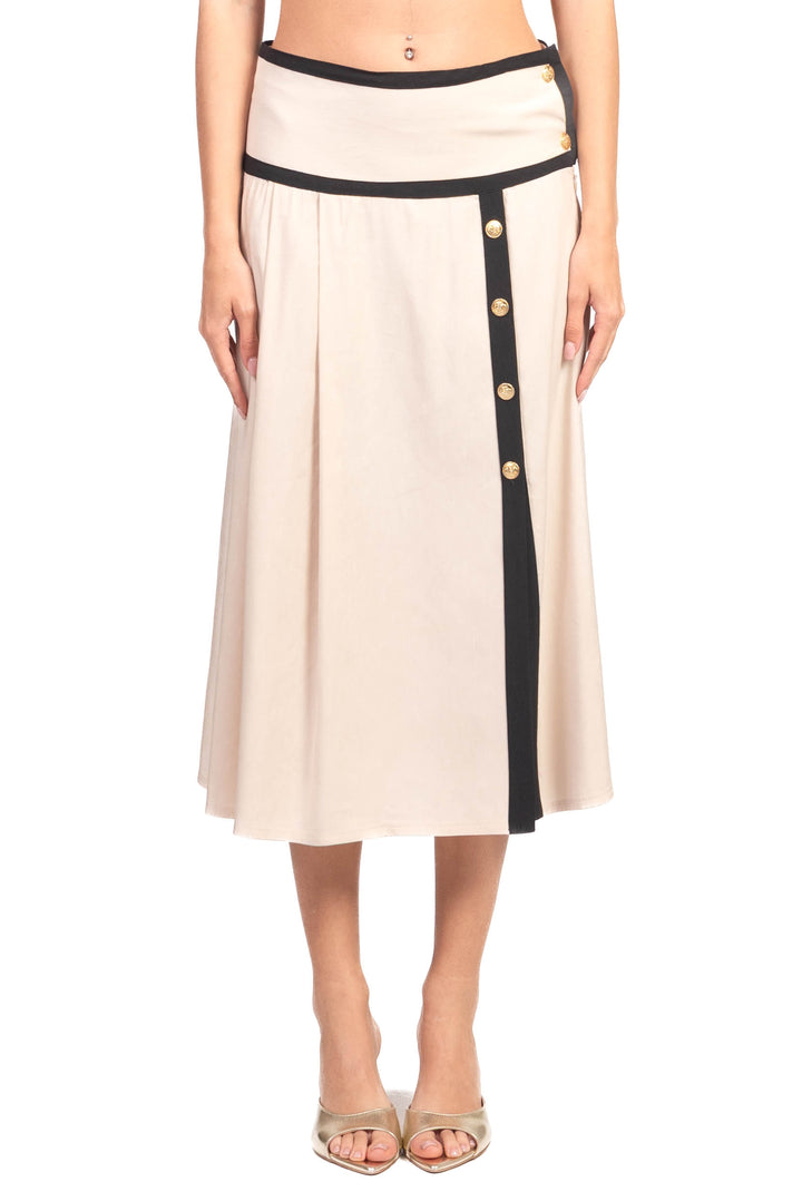 Tensione In - Gonna contrasto con bottoni oro Art. N50431AT