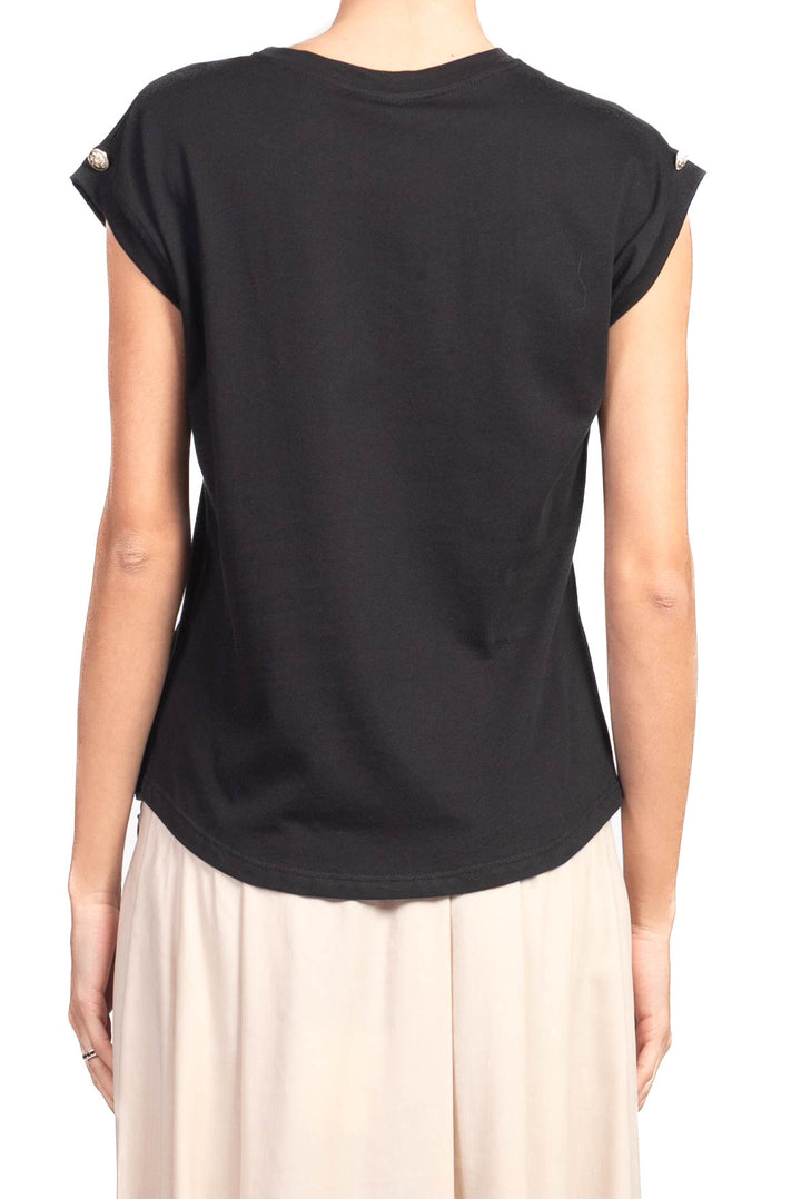 Tensione In - T-shirt con bottoni oro Art. M30016AT