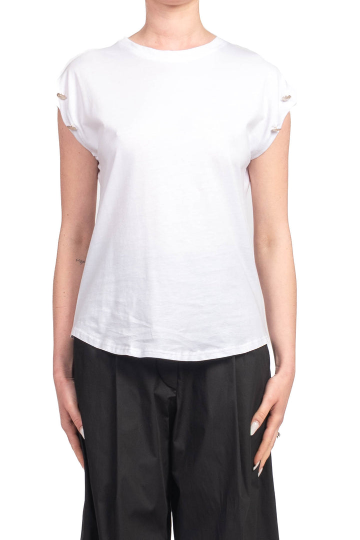 Tensione In - T-shirt con bottoni oro Art. M30016AT