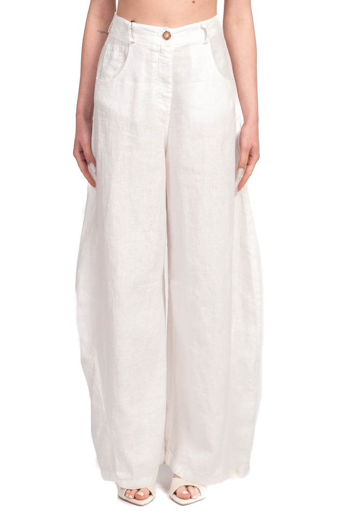 Tensione In - Pantalone barrel ampio in lino Art. S26PE64