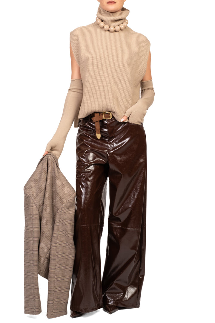 Vicolo - Pantalone palazzo ecopelle Art. TAC1726
