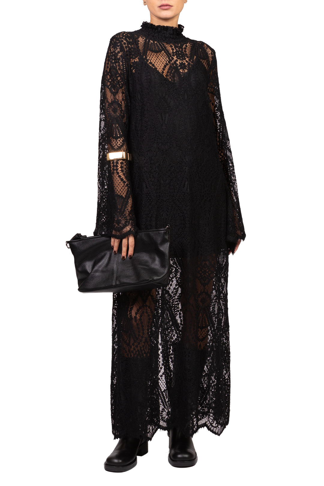 Tensione In - Abito pizzo con manica campana Art. W26XA15
