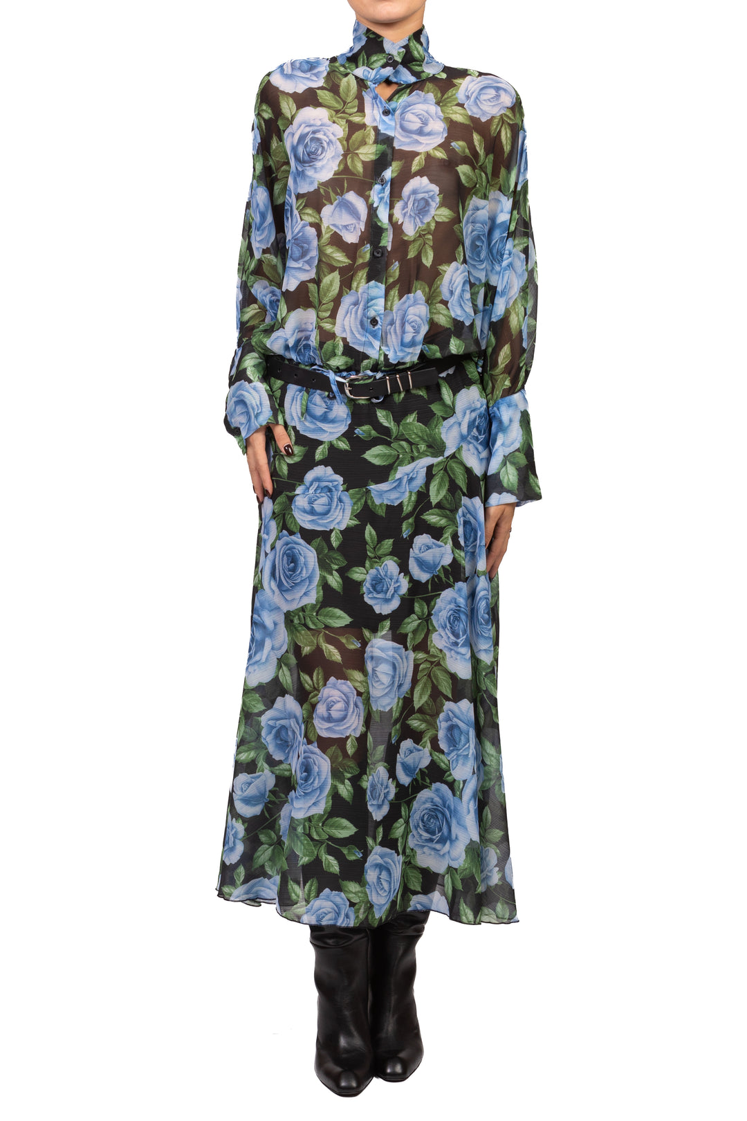 Tensione In - Abito lungo floreale con cintura Art. FW260189