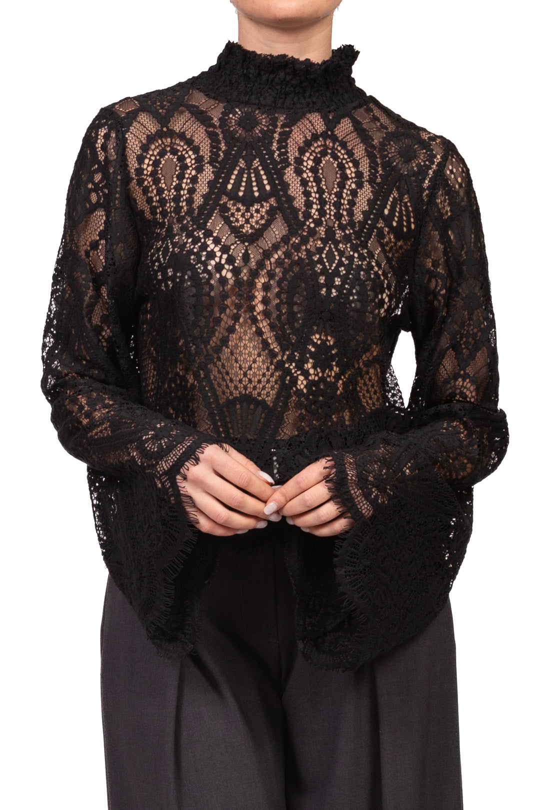 Tensione In - Maglia pizzo manica campana Art. W26MA16