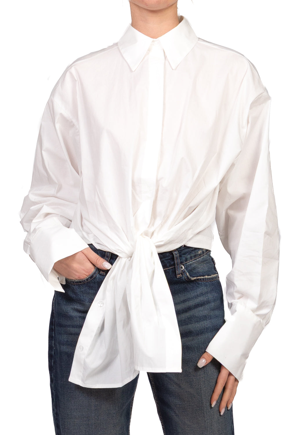 Tensione In - Camicia crop con nodo Art. W26C932