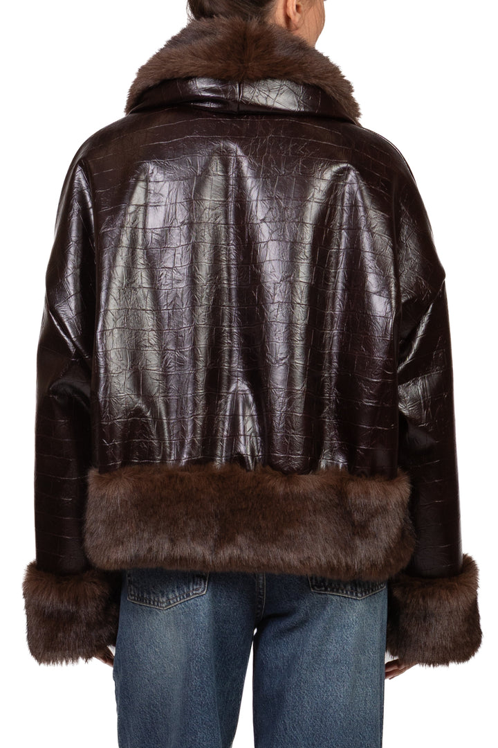 Tensione In - Bomber ecopelle con pelliccia Art. FW260091