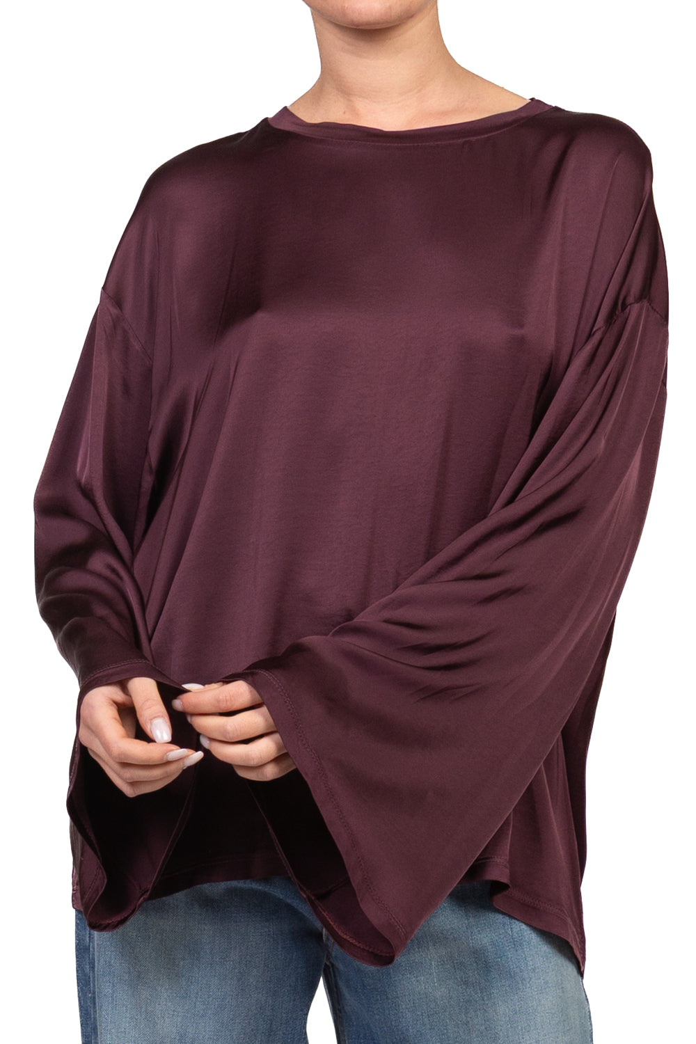 Tensione In - Blusa satin manica ampia Art. H771B97Q