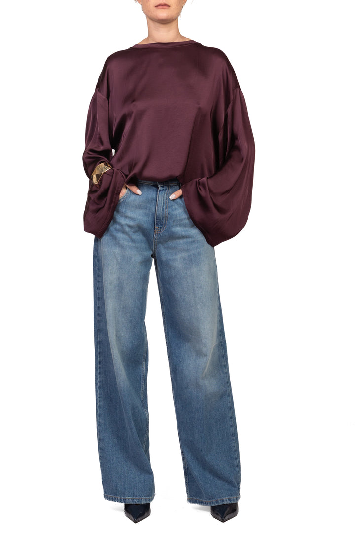 Tensione In - Blusa satin manica ampia Art. H771B97Q