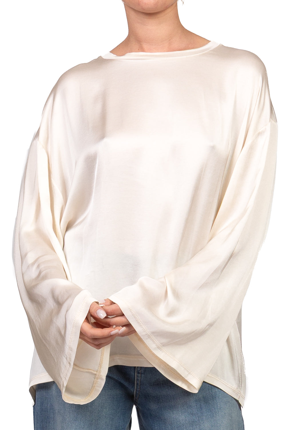 Tensione In - Blusa satin manica ampia Art. H771B97Q