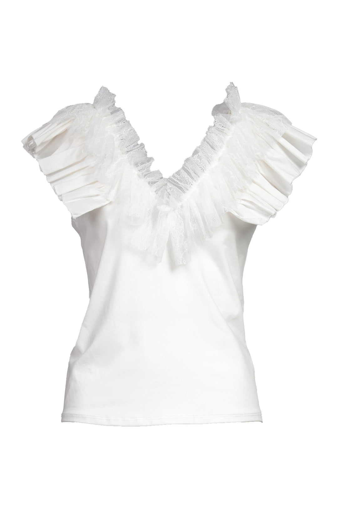 Have one - Top scollo V volants pizzo Art. TJA-N008