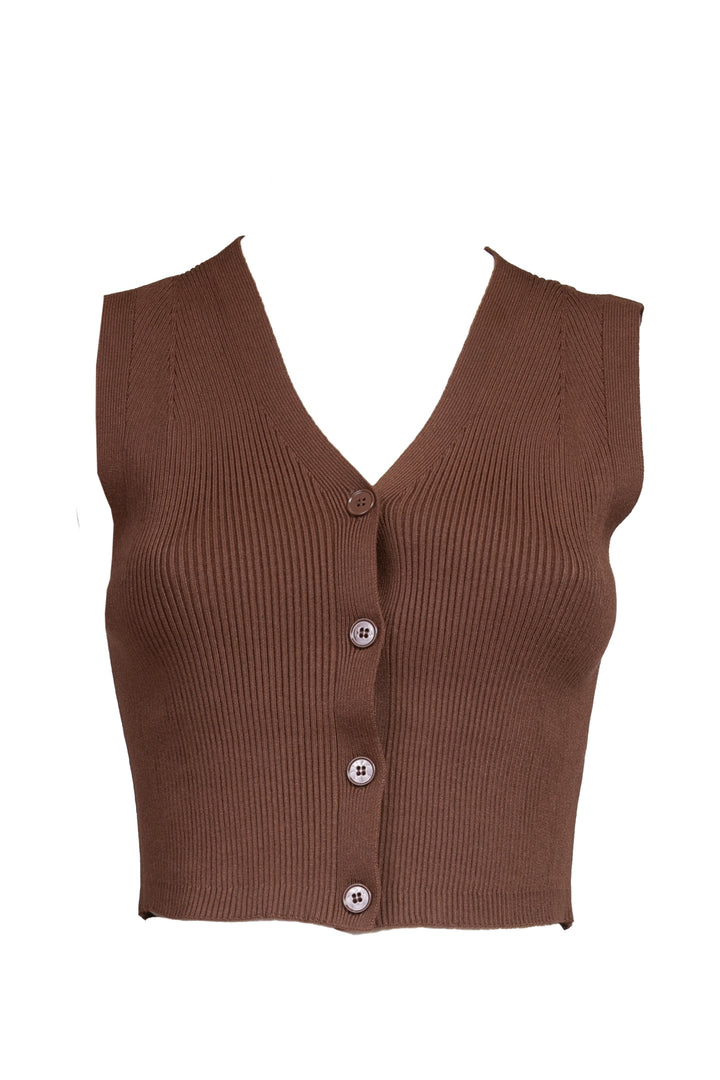 Vicolo - Gilet crop a costine Art. 22035D