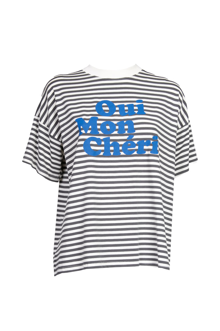 Vicolo - T-shirt over rigata con stampa Art. RD0328