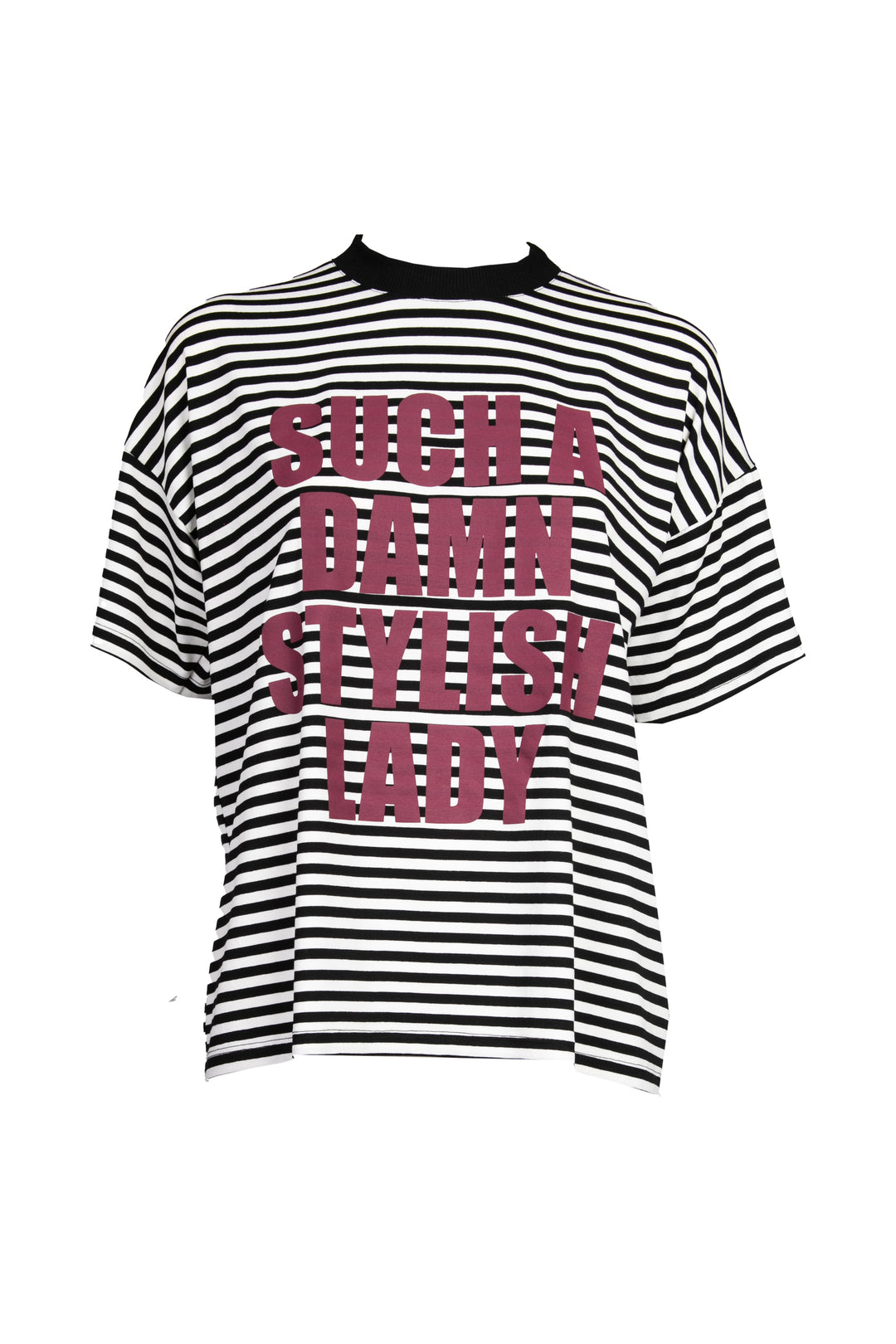 Vicolo - T-shirt over rigata con stampa Art. RD0327