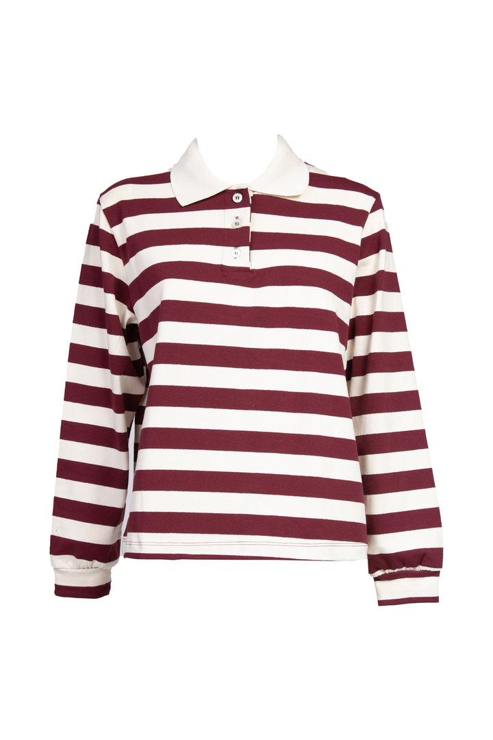Vicolo - T-shirt polo a righe manica lunga Art. TD1045