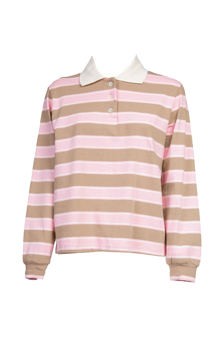 Vicolo - T-shirt polo a righe manica lunga Art. TD0988