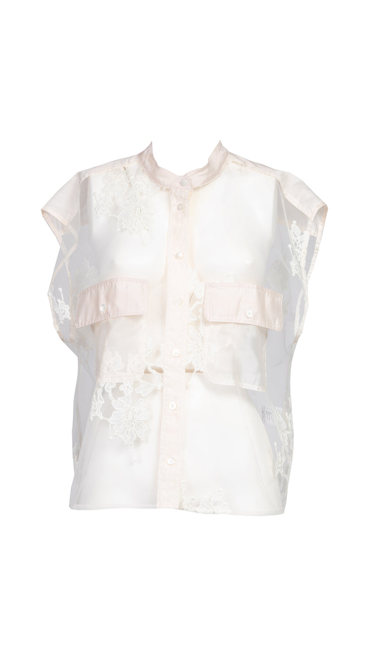 Vicolo - Camicia smanicata in pizzo Art. TD0940