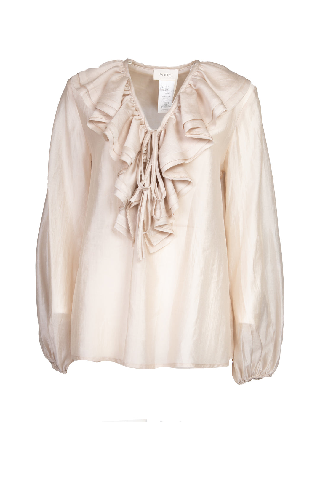 Vicolo - Blusa scollo a v con rouches e laccio Art. TD0211