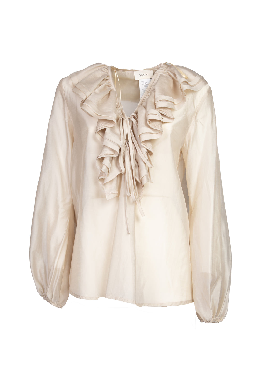 Vicolo - Blusa scollo a v con rouches e laccio Art. TD0211