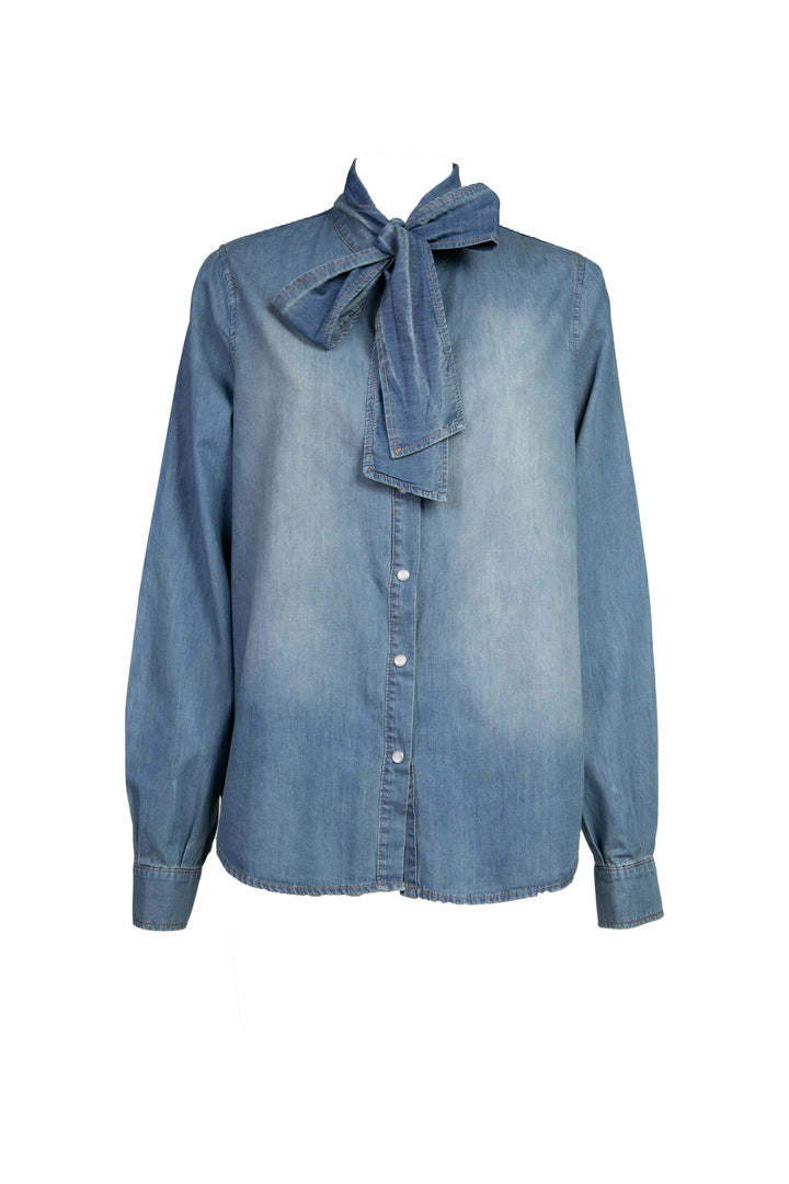 Tensione In - Camicia jeans con fiocco Art. FI332