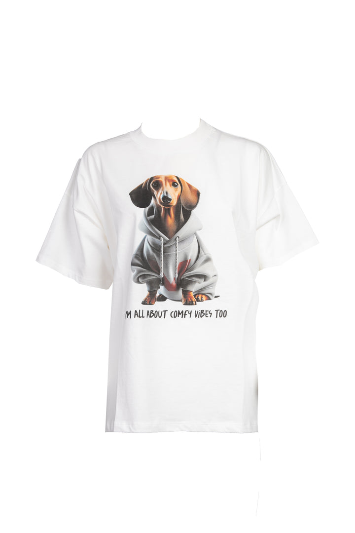 Vicolo - T-shirt over stampa bassotto Art. RD0222
