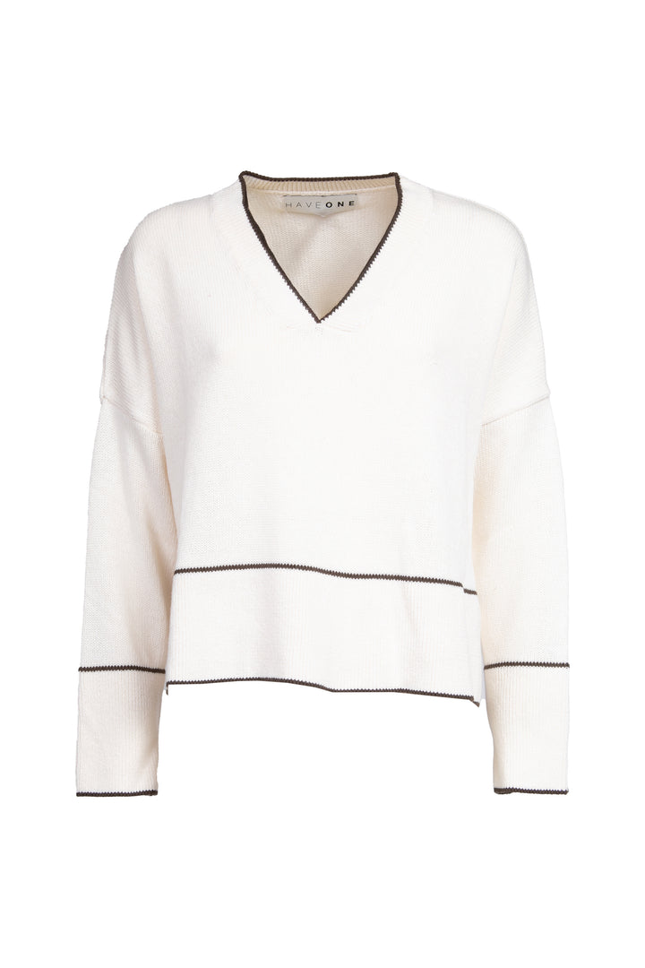 Have one - Maglia scollo V riga contrasto Art. MIT-N008
