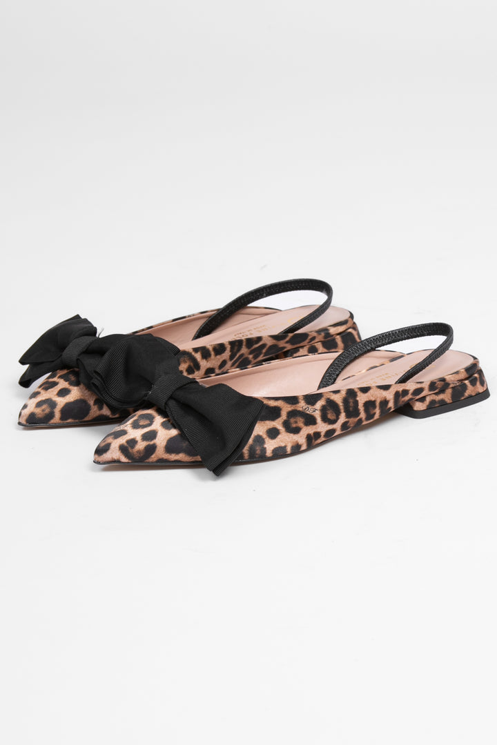 Divine Follie - Slipper animalier con fiocco Art. 6013