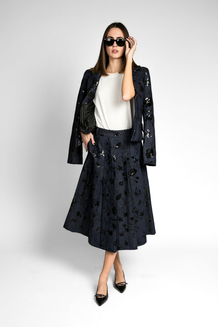 Vicolo - Giacca corta denim con paillettes Art. TD0218