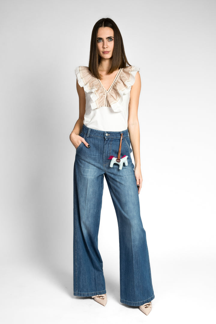 Have one - Top scollo V rouches Art. TJA-N014