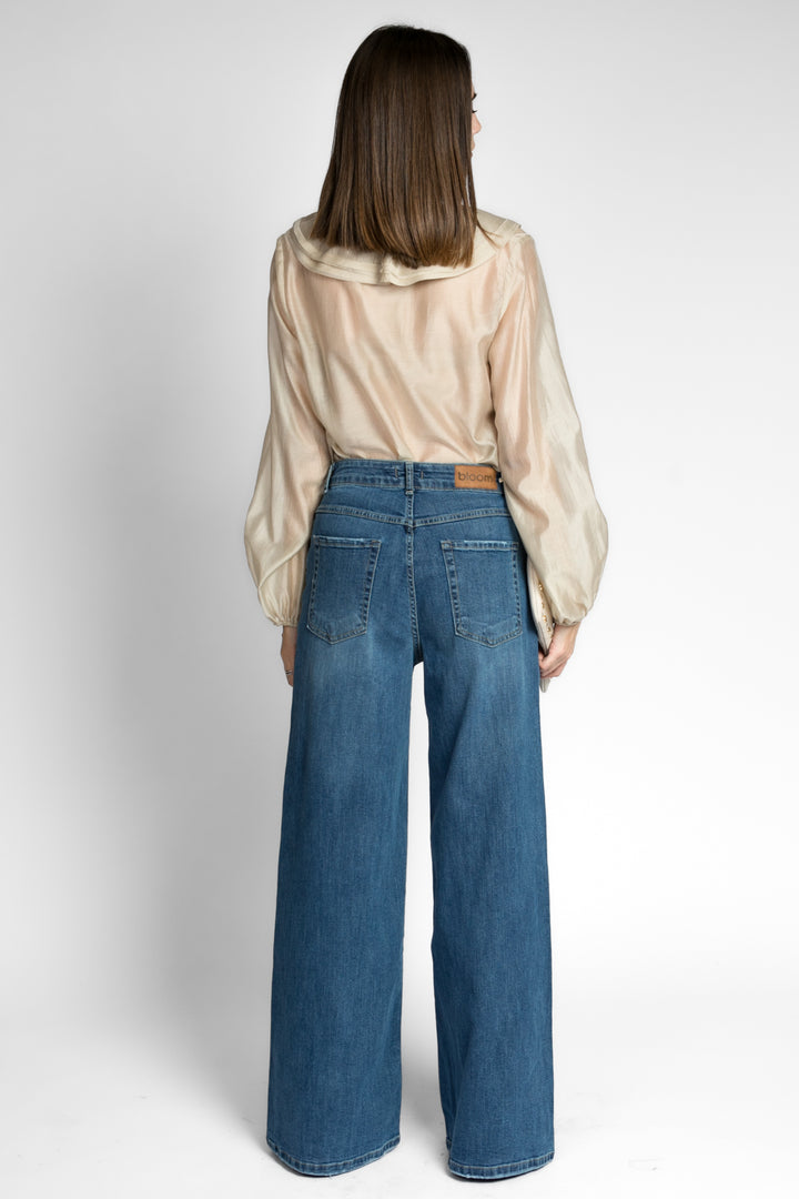 Vicolo - Blusa scollo a v con rouches e laccio Art. TD0211