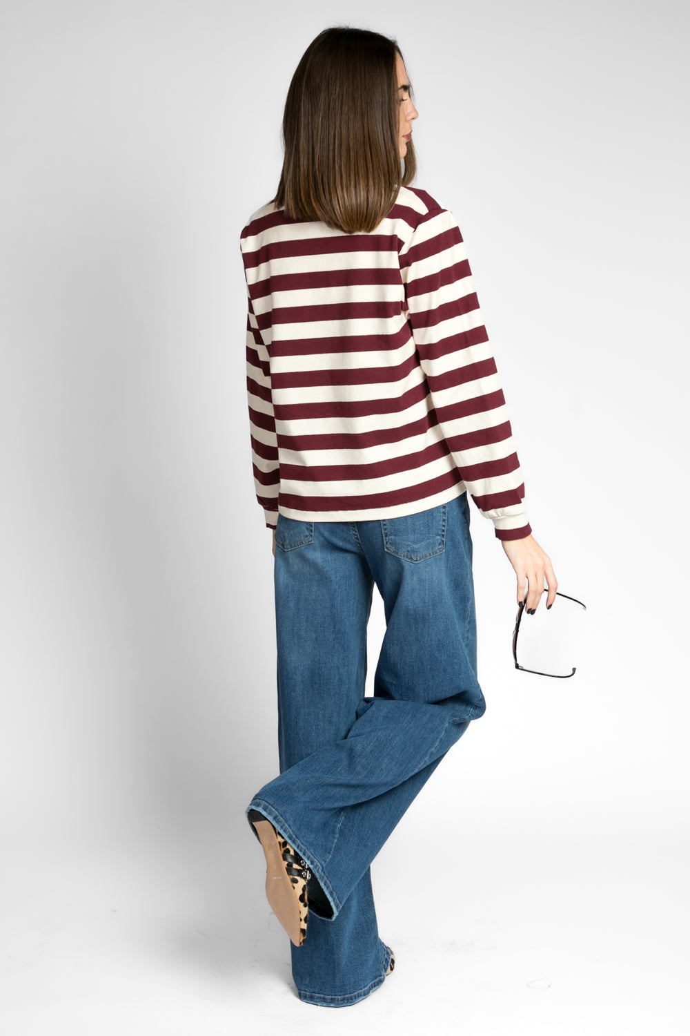 Vicolo - T-shirt polo a righe manica lunga Art. TD1045