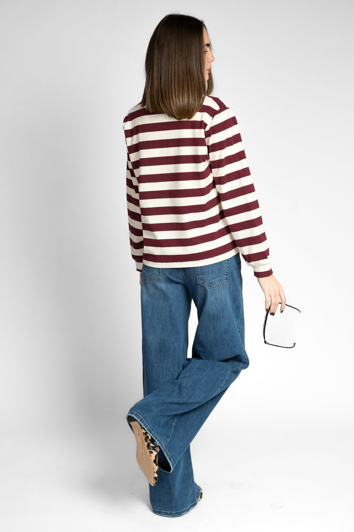 Vicolo - T-shirt polo a righe manica lunga Art. TD1045