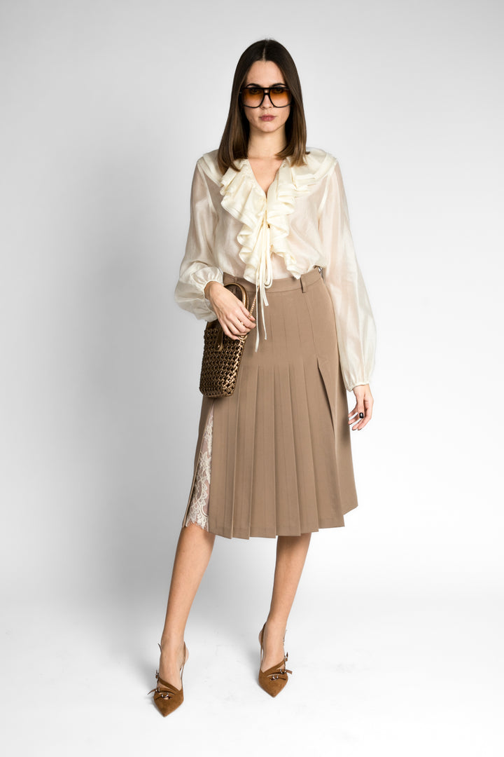 Vicolo - Gonna a teli plissé con sottogonna pizzo Art. TD0105