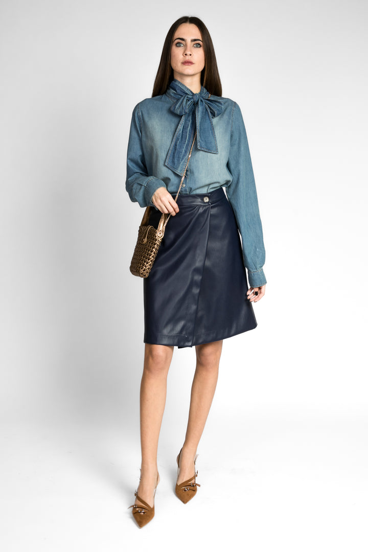 Tensione In - Camicia jeans con fiocco Art. FI332