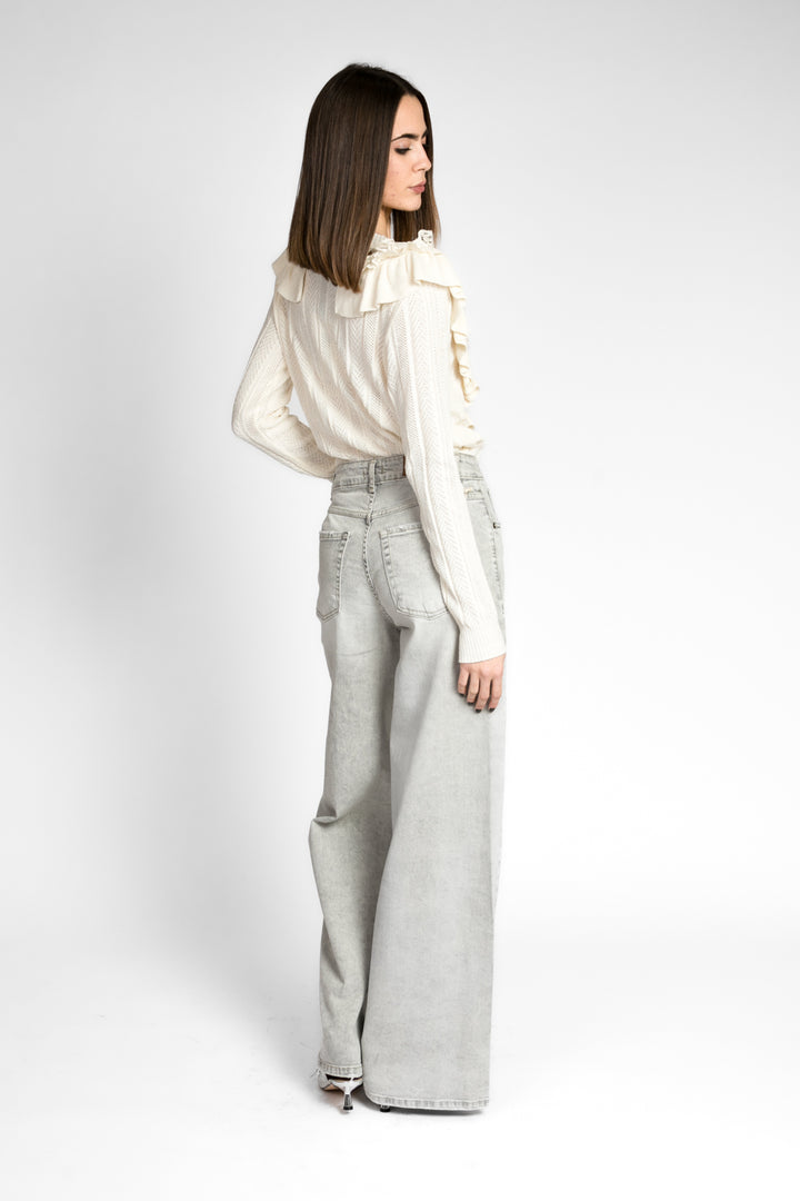 Have one - Maglia scollo V con rouches Art. MMO-N013