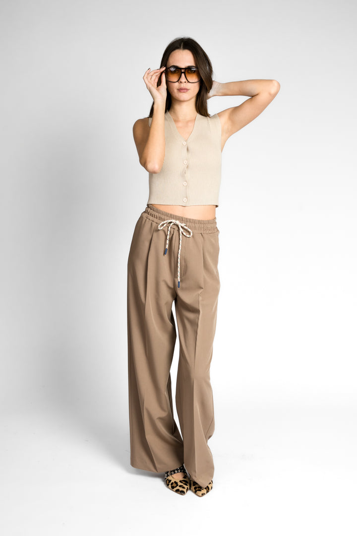 Vicolo - Gilet crop a costine Art. 22035D