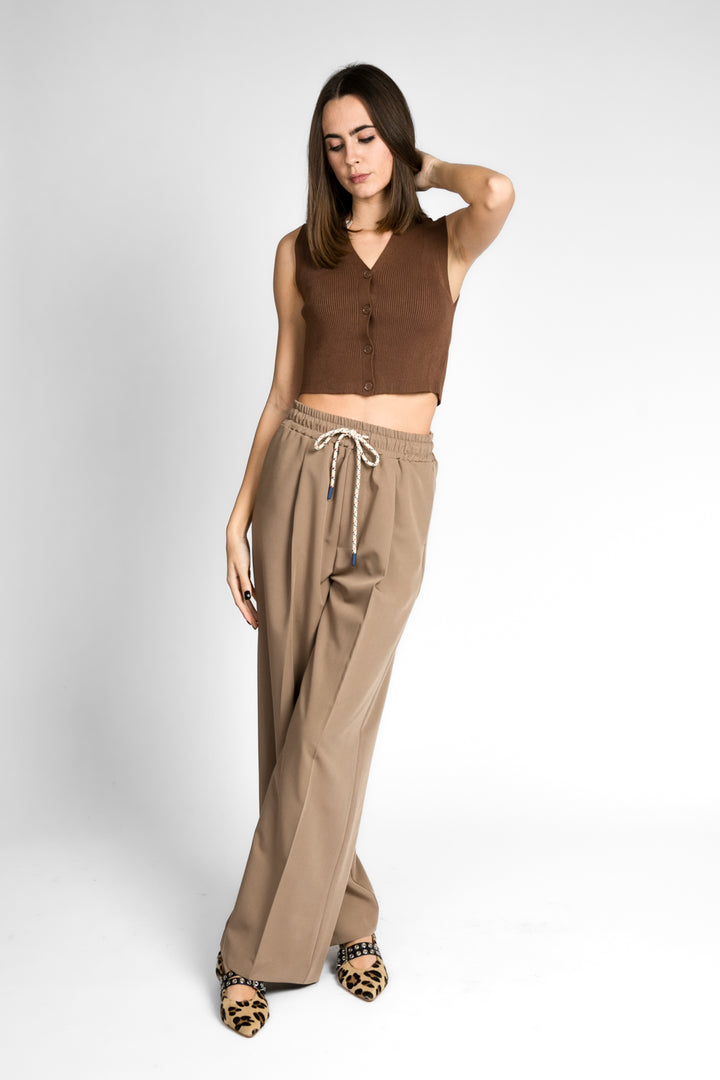 Vicolo - Gilet crop a costine Art. 22035D