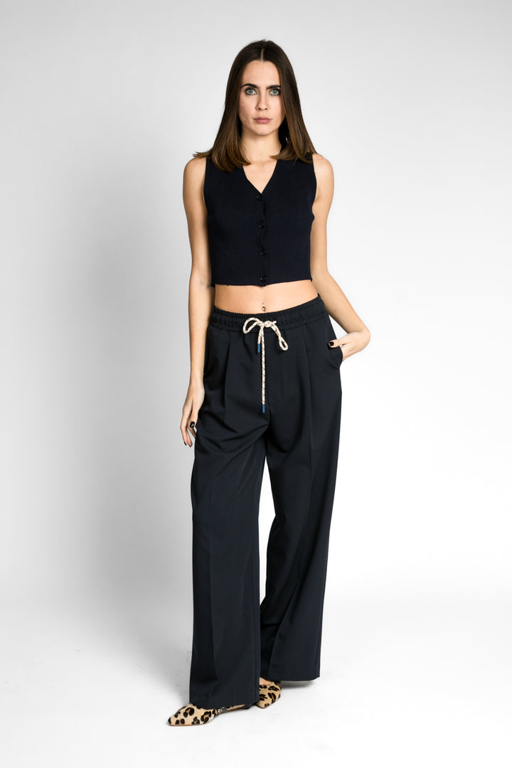 Vicolo - Gilet crop a costine Art. 22035D